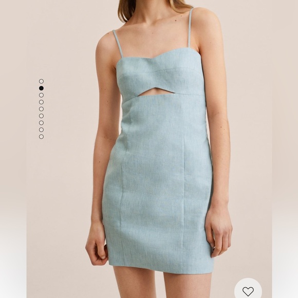 Mango Cut Out Linen Blend Dress - Picture 3 of 11